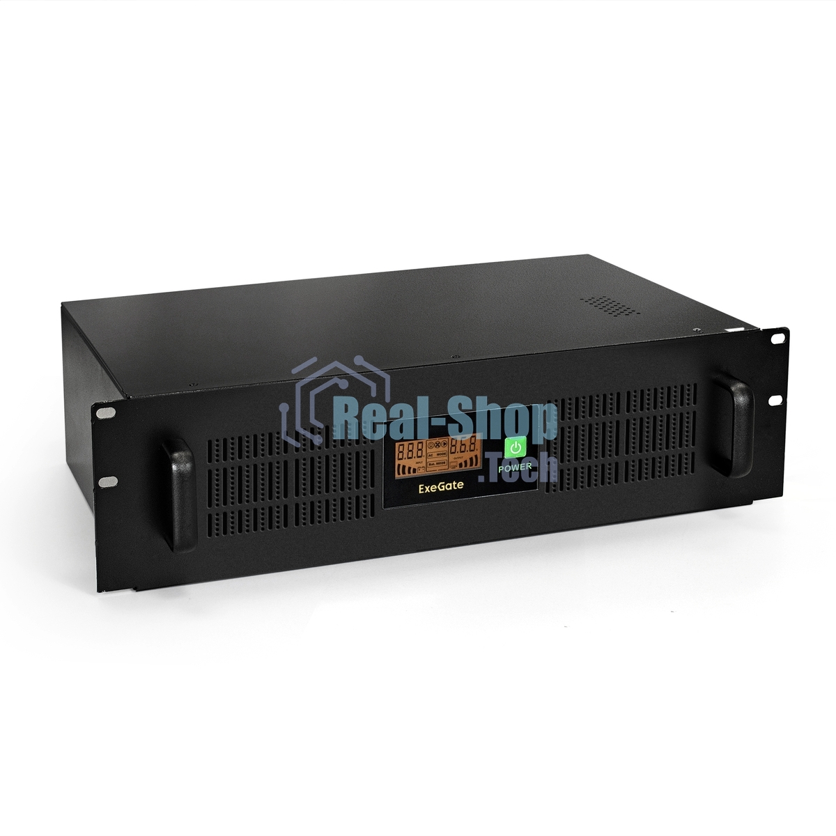 Источник бесперебойного питания ExeGate EP270874RUS Power RM Smart UNL-1500 LCD 1500VA, черный, 3U, 3 евророзетки, USB
