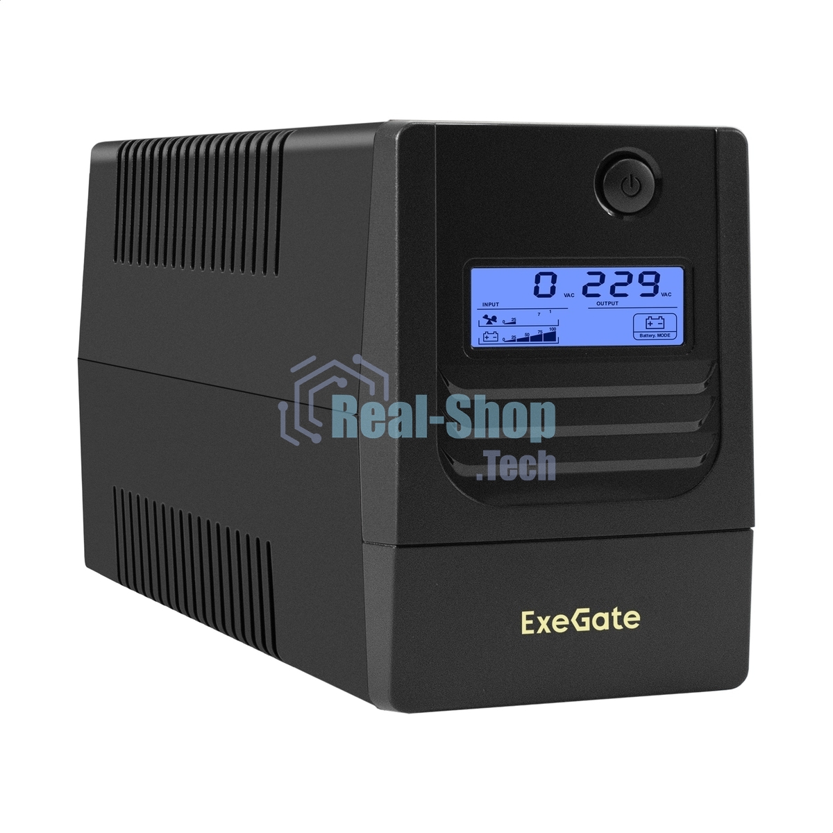 Источник бесперебойного питания ExeGate Smart LB-400.LCD.AVR.4C13 (400VA/240W, LCD, AVR, 4*C13, батарея 12V 4.5Ah, Black)