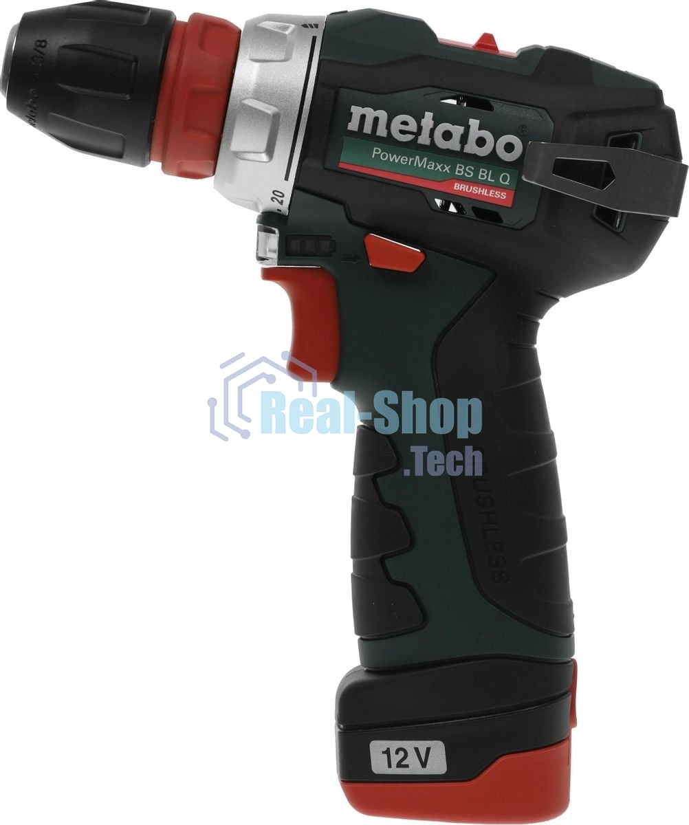 Дрель-шуруповерт Metabo Power Maxx BS BL, 12 В, 2 Ач, 34Нм, щеточный