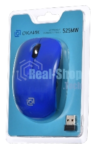 Мышь беспроводная Oklick 525MW голубой, 1000 dpi, радиоканал, USB, кнопки - 3