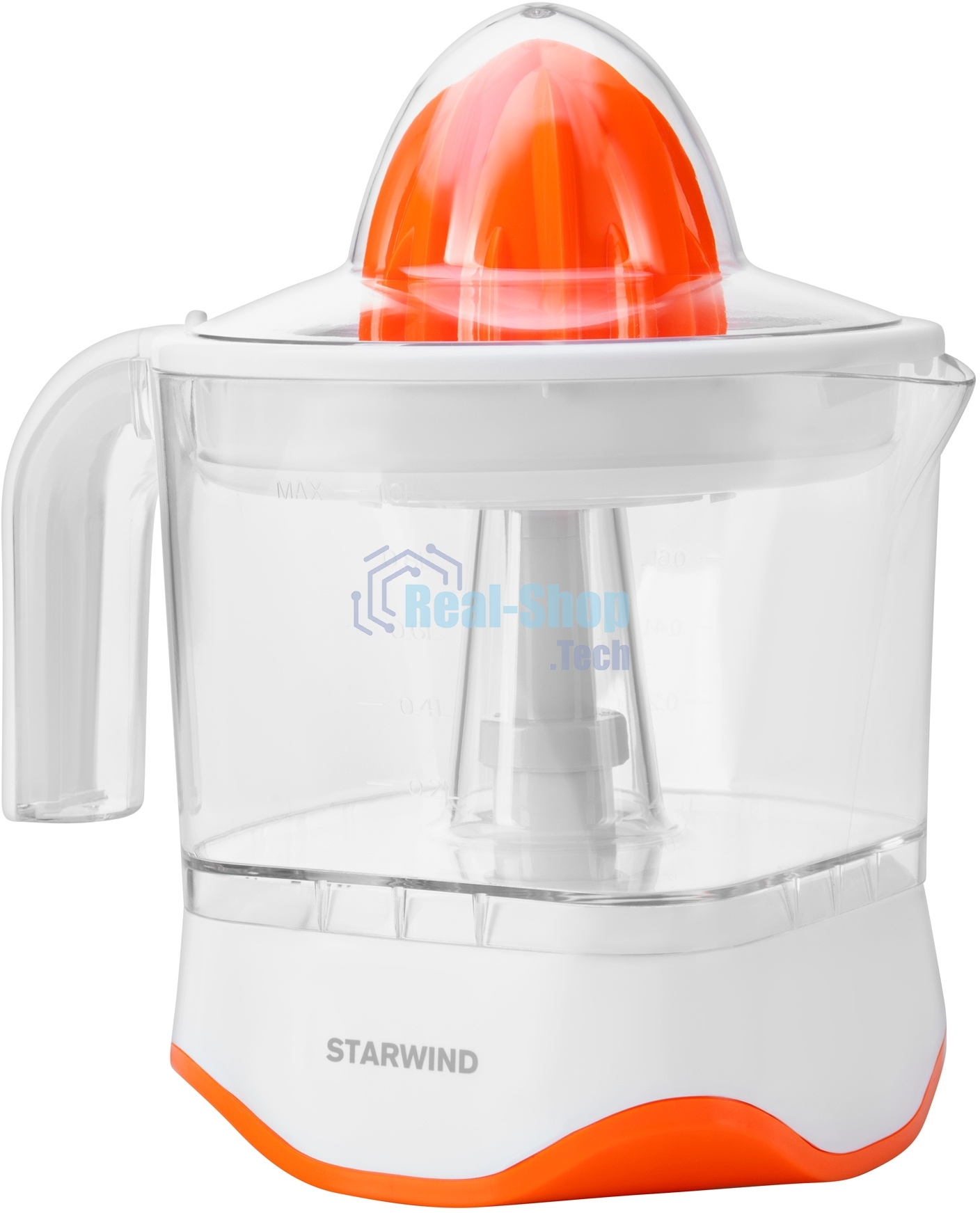 Соковыжималка цитрусовая Starwind SJ 1231 30Вт рез.сок.:1мл. оранжевый/прозрачный