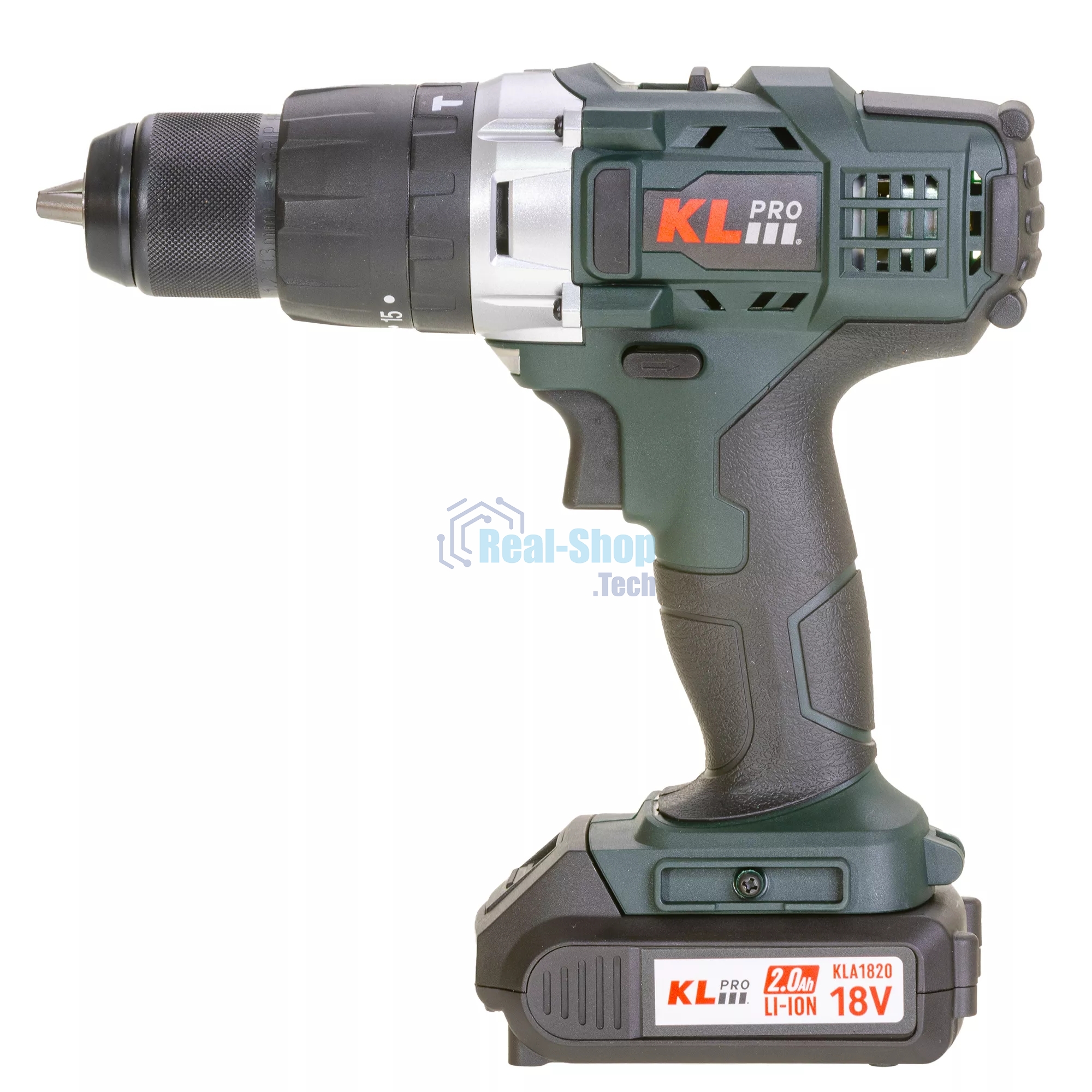 Профессиональный ударный шуруповерт Klpro KLDM18-20 (18В, Li-ion-2шт, 2.0А·ч, 40Нм, 2 скорости, подсветка, магнитная бита,З/У,в кейсе)