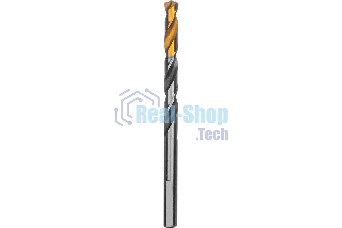 Сверло спиральное по металлу Denzel 6,5 x 93мм, Р6М5, Golden Tip, многогранная заточка