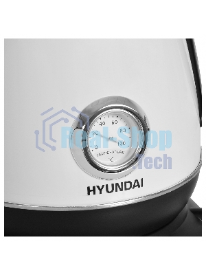 Чайник электрический Hyundai HYK-S4502 1.7 л, 2200 Вт, жемчужный/черный (корпус: нержавеющая сталь/пластик)