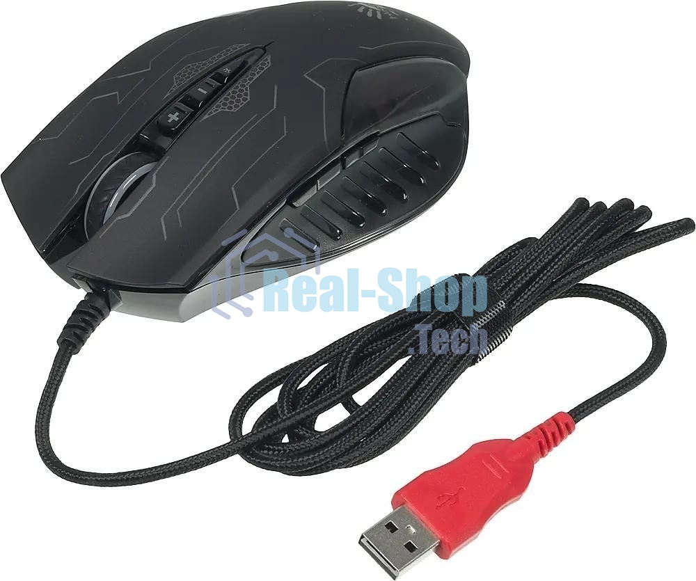 Мышь проводная A4Tech Bloody Q51 черный, 3200 dpi, USB, кнопки - 8