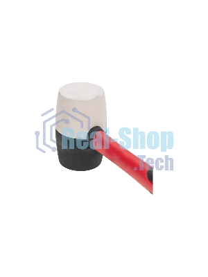 Киянка резиновая Kranz KR-12-8153 450 г, черно-белая резина, фибергласовая рукоятка