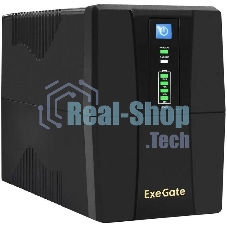 Источник бесперебойного питания ExeGate Power Back BNB-1000.LED.AVR.2SH.RJ.USB / 1000 ВА / 550 Вт / 2 x CEE 7 (евророзетка)