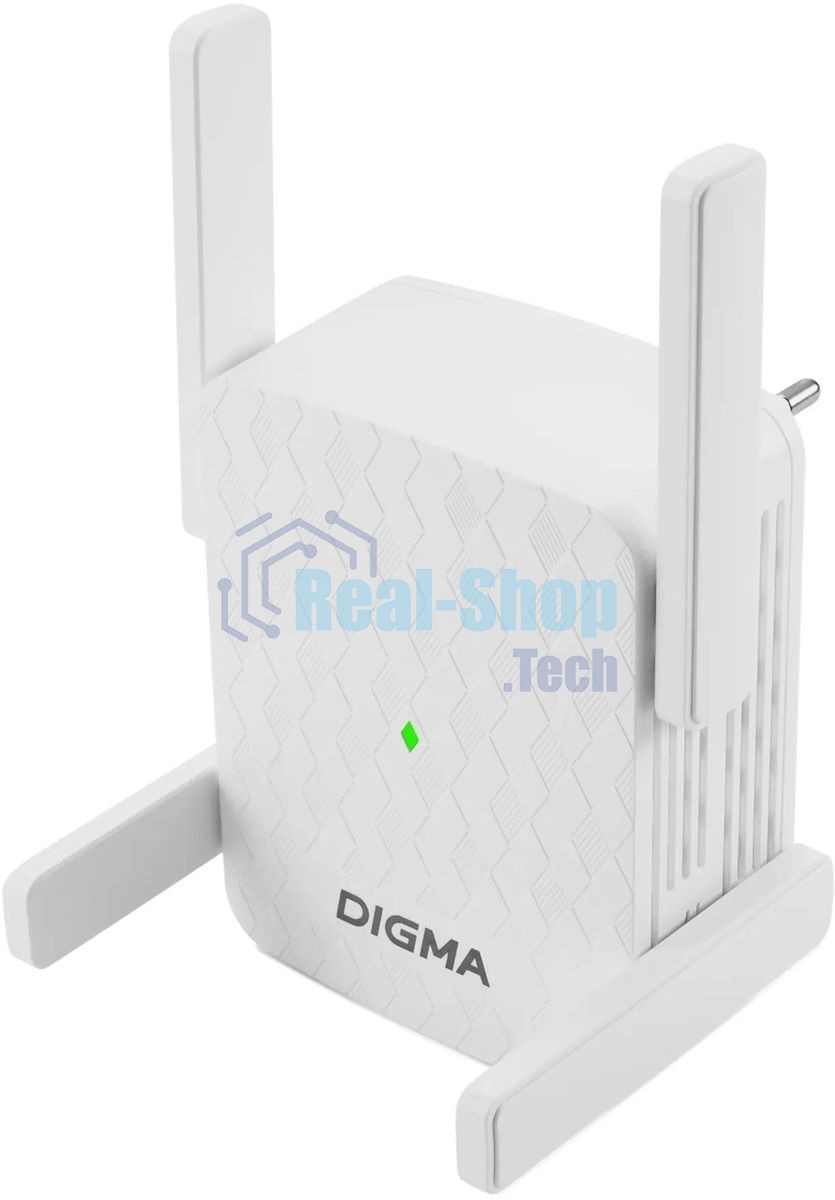 Повторитель беспроводного сигнала Digma D-WR310 (D-WR310V2) N300 Wi-Fi белый