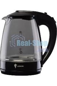 Чайник электрический LEONORD LE-1514 1,7 л, 2200 Вт, стекло/пластик, черный