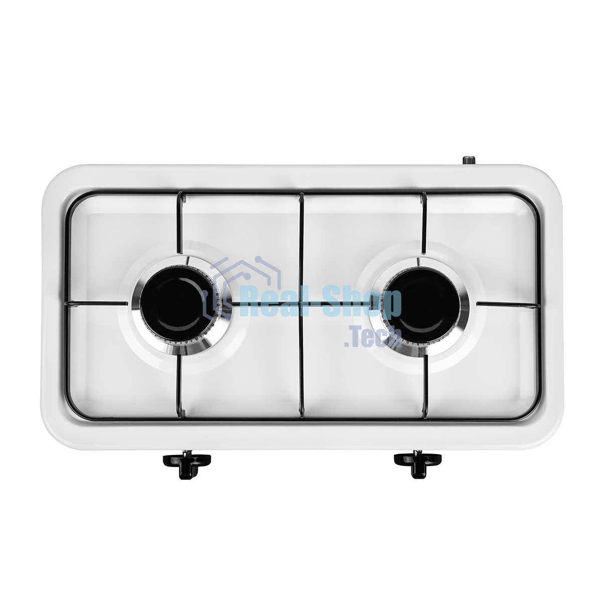 Плита настольная газовая Centek CT-1524 белый, 3.4 кВт, газ, конфорки - 2, эмаль, поворотные переключатели
