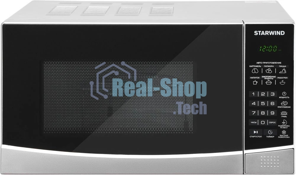 Микроволновая печь Starwind SMW3120 серебристый/черный, 20 л, 700 Вт, переключатели - сенсор
