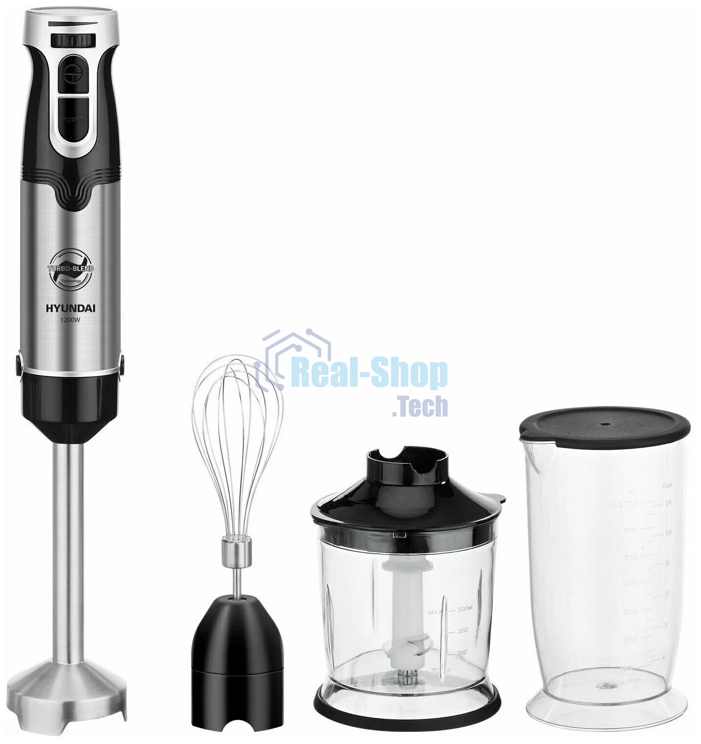 Блендер погружной Hyundai HYB-H3935 1200Вт черный/серебристый