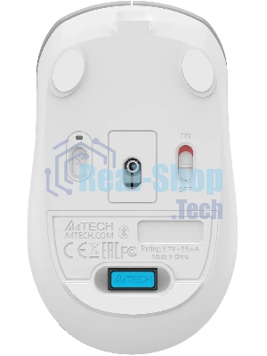 Мышь беспроводная A4Tech Fstyler FB26CS Air2 серебристый/белый, 2000 dpi, радиоканал, Bluetooth, USB, кнопки - 4