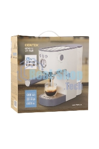 Кофеварка рожковая Centek CT-1168 белый, исп. кофе - молотый, 1.2 л, 1350 Вт, 20 бар