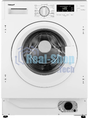 Встраиваемая стиральная машина Weissgauff WMI 6147 Inverter Steam класс:A+++, загрузка до 7кг, отжим:1400об/мин, белый