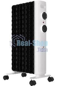 Обогреватель масляный Royal Clima Laggio Nero ROR-LN7-1500M, с терморегулятором, 1500Вт, 6 секций, 3 режима, белый/серый