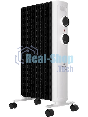 Обогреватель масляный Royal Clima Laggio Nero ROR-LN7-1500M, с терморегулятором, 1500Вт, 6 секций, 3 режима, белый/серый