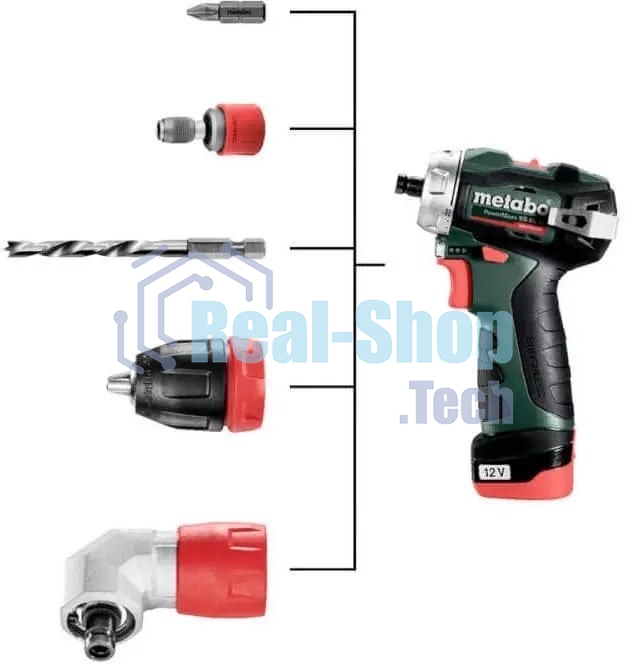 Дрель-шуруповерт Metabo Power Maxx BS BL, 12 В, 2 Ач, 34Нм, щеточный