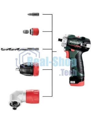 Дрель-шуруповерт Metabo Power Maxx BS BL, 12 В, 2 Ач, 34Нм, щеточный