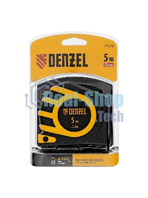 Рулетка Denzel 5м x 25 мм, магнит, двухсторонний зацеп, нейлон, двуст. шкала, автоматич. 31572