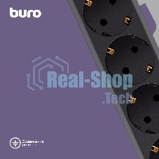 Сетевой фильтр Buro 600SH-16-3-B 3 м, 6 розеток, черный, коробка