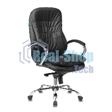 Кресло руководителя Бюрократ T-9950/BLACK черный, кожа, крестовина хром