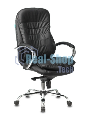 Кресло руководителя Бюрократ T-9950/BLACK черный, кожа, крестовина хром