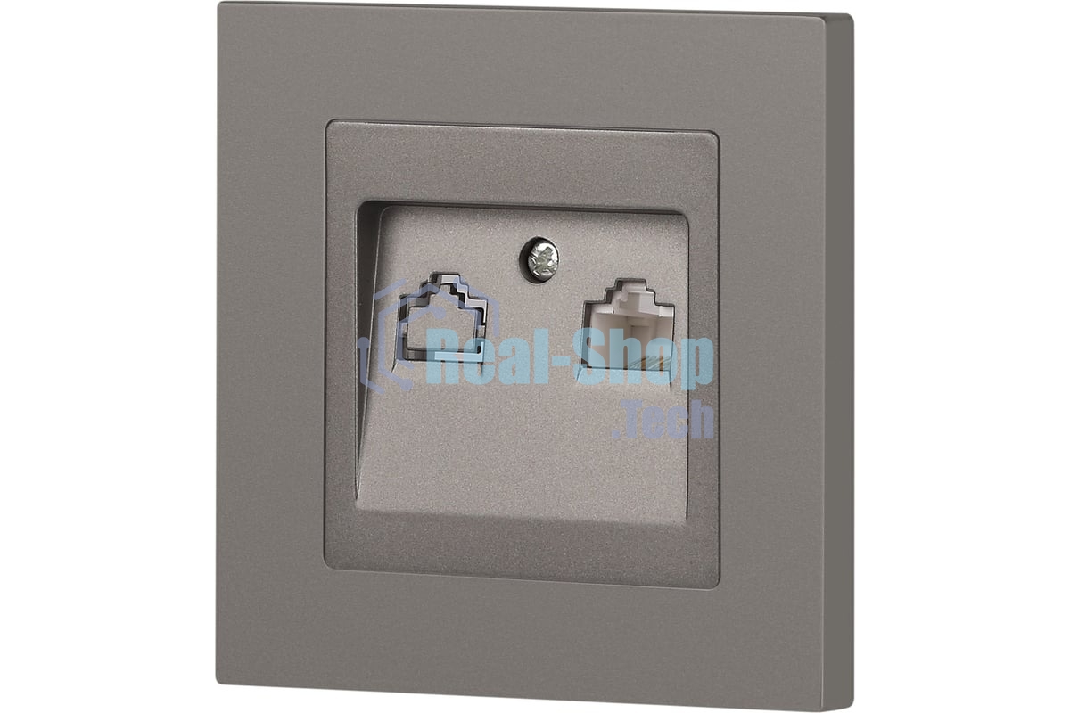 Розетка Intro Accent 6-303-09 информационная RJ45 IP20 СУ титан Б0063642