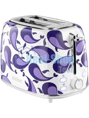 Тостер Kitfort КТ-6863 1080Вт белый/фиолетовый