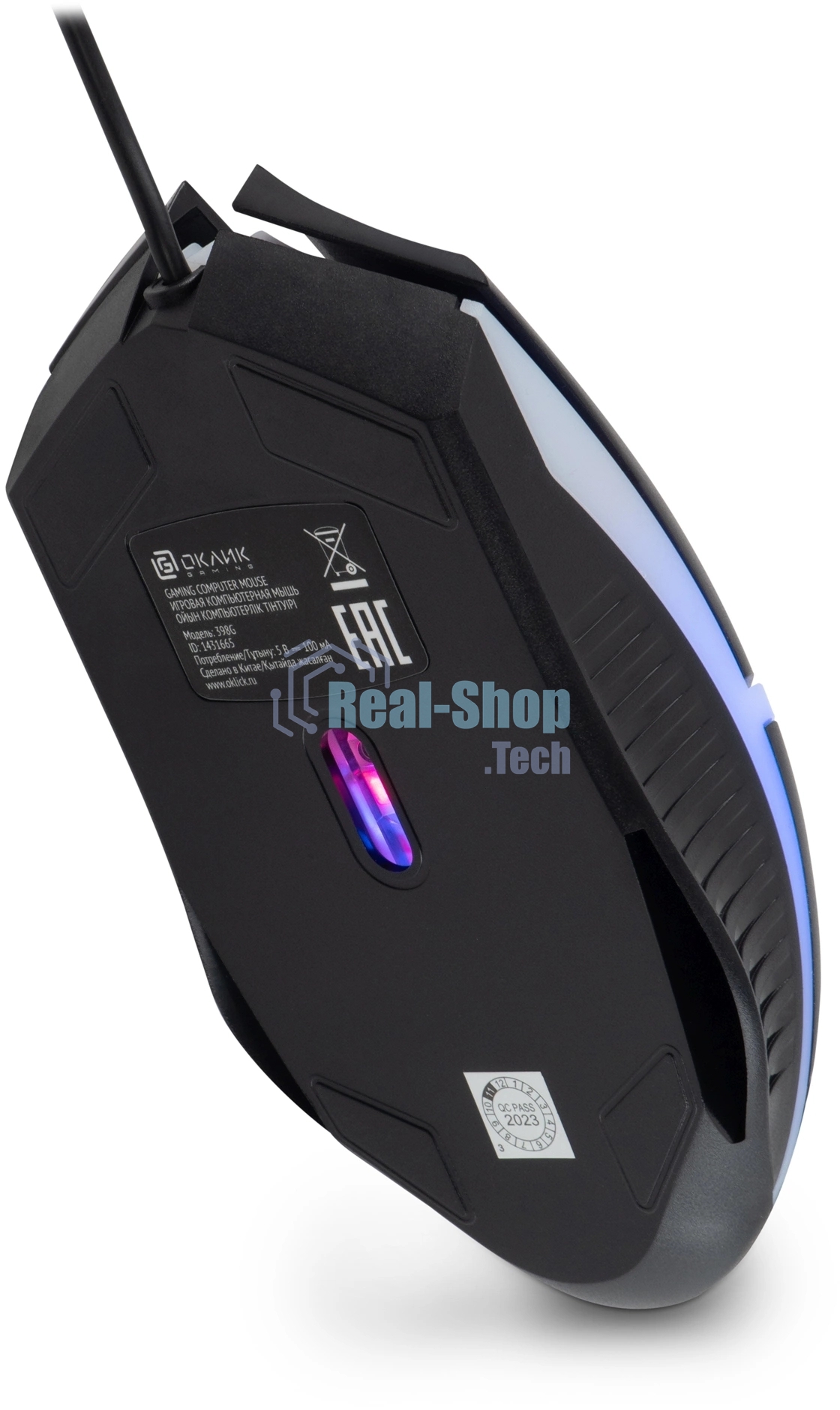 Мышь проводная Oklick 398G черный, 2400 dpi, USB, кнопки - 4