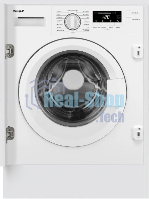 Встраиваемая стиральная машина Weissgauff WMI 6147 Inverter Steam класс:A+++, загрузка до 7кг, отжим:1400об/мин, белый