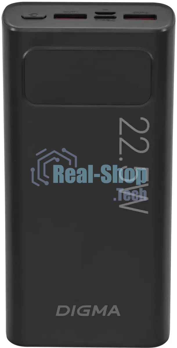 Портативный аккумулятор Digma DGPF20A 20000mAh QC3.0/PD3.0 22.5W 3A 2xUSB-A/USB-C черный