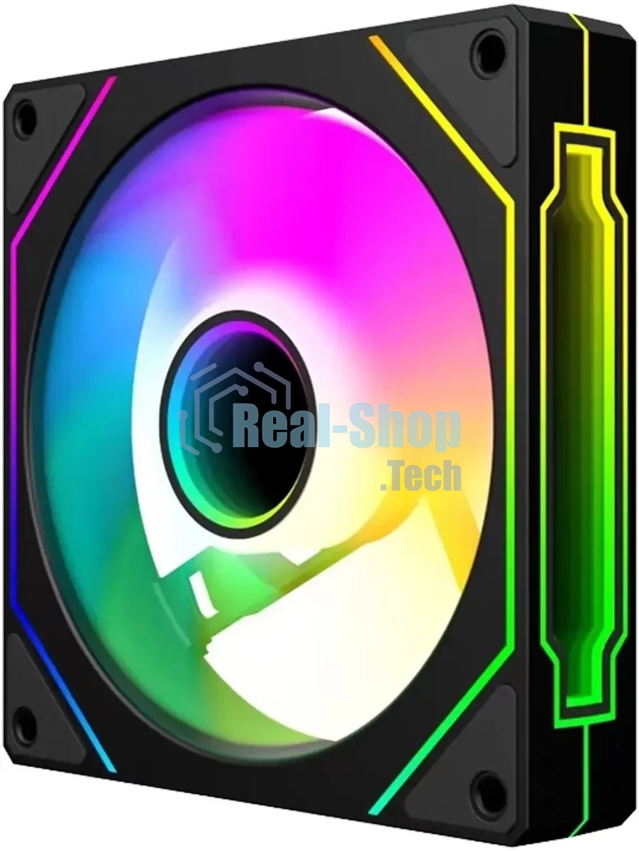 Вентилятор для корпуса Bloody CF-12 LCD ARGb 120х120x25 черный 4-pin 32дБ (упак.:1шт) (CF-12-ARGb120-BK) Ret