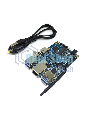 Микрокомпьютер Orange PI 3 2Gb + 8Gb EMMC, Android 7, с кабелем питания. (44286)