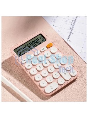 Калькулятор настольный Deli EM124PINK розовый 12-разр.