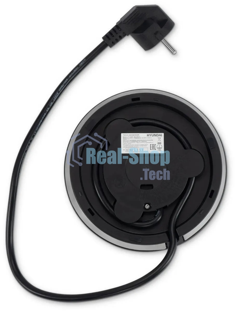 Чайник электрический Hyundai HYK-G8406 1.7л. 2200Вт прозрачный/черный (корпус: нержавеющая сталь)