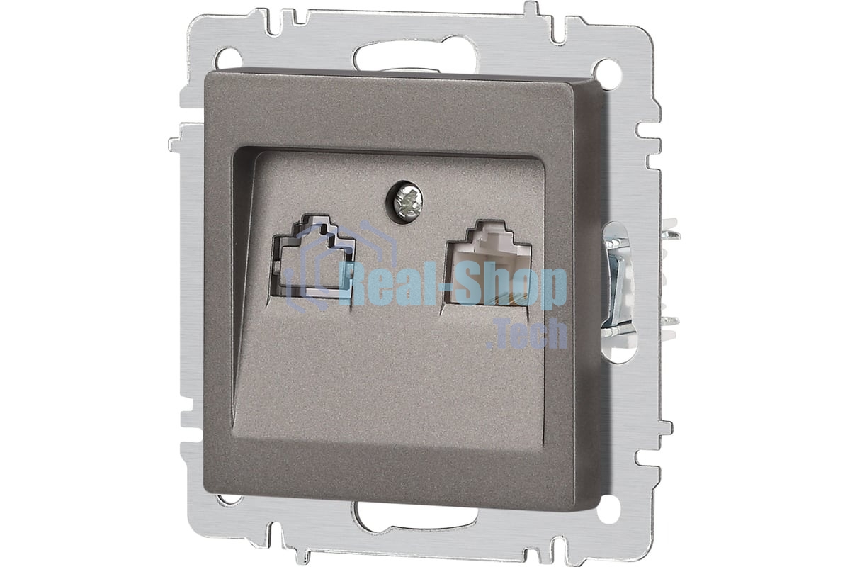 Розетка Intro Accent 6-303-09 информационная RJ45 IP20 СУ титан Б0063642