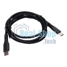 Кабель USB2.0 Cablexpert CC-USB2S-CMCM-1M-BK Type-C/Type-C, 3А, 65Вт, PD/QC3.0, силиконовый, 24 AWG, медь, 1м, черный, пакет