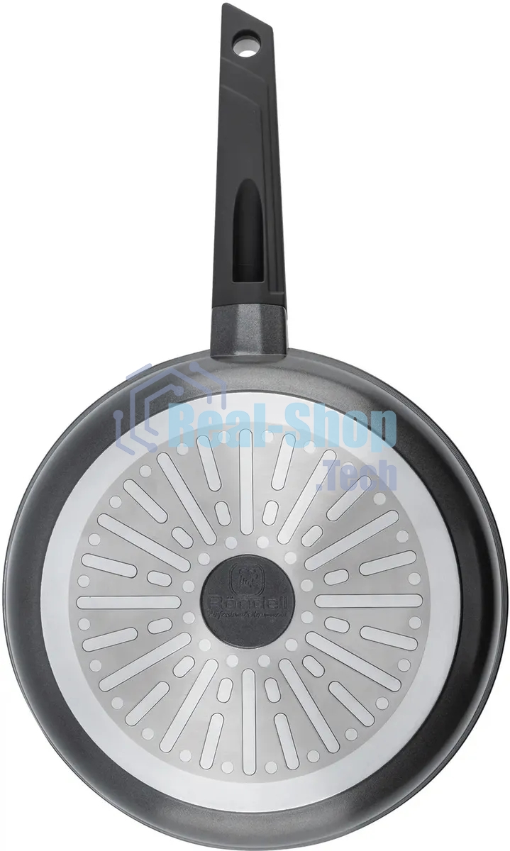 Сковорода Rondell Kontur RDA-1487 круглая 26 см, покрытие: Xylan Plus ручка несъемная (с крышкой) графитовый