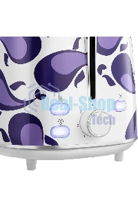 Тостер Kitfort КТ-6863 1080Вт белый/фиолетовый