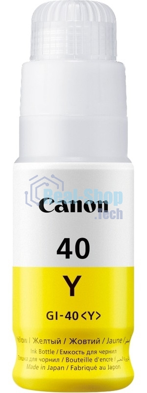 Контейнер с чернилами Canon GI-40 Y желтый (7700 стр.) для СНПЧ Pixma G5040/G6040