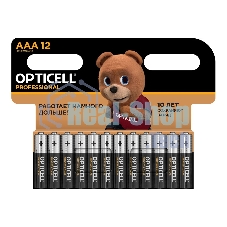 Элемент питания алкалиновый AAA/LR03 (блист. 12шт) Professional Opticell 5052006