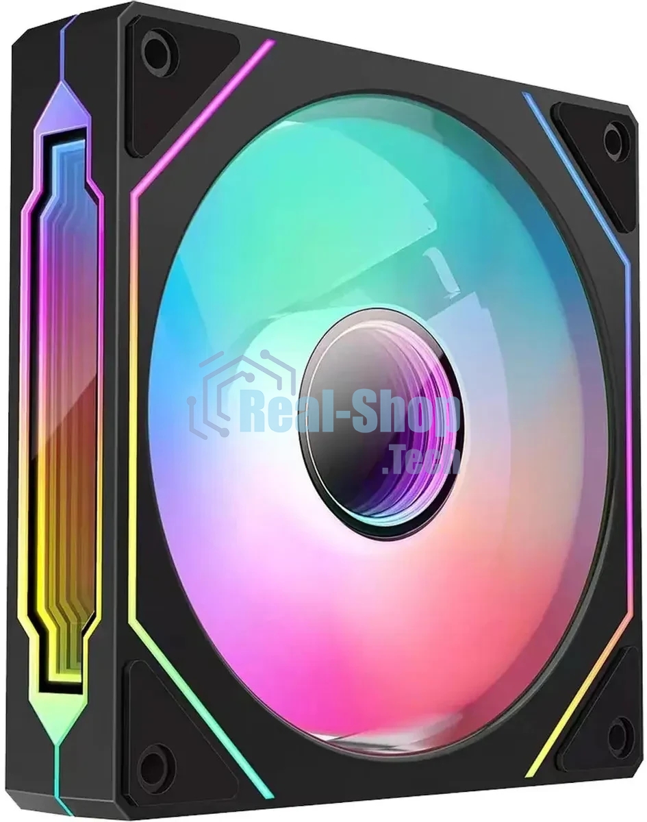 Вентилятор для корпуса Bloody CF-12 LCD ARGb 120х120x25 черный 4-pin 32дБ (упак.:1шт) (CF-12-ARGb120-BK) Ret