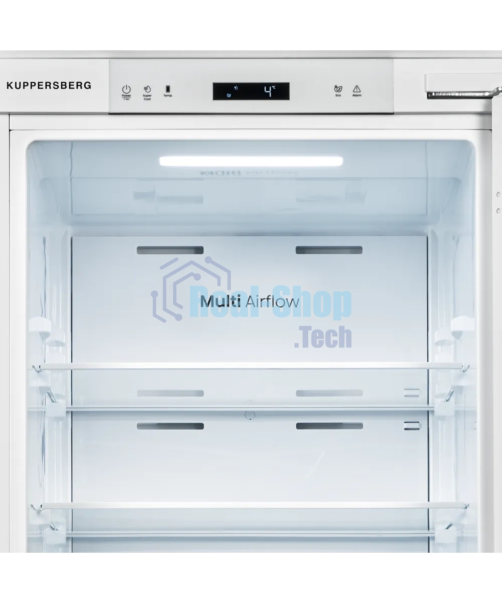 Встраиваемый холодильник Kuppersberg SRB 1781, High-Tech, ВхШхГ 177.2х54х54 см, объем 289 л, без МК, инверторный компрессор, электронное/сенсорное управление, скользящее крепление фасада, Total No Frost, LED освещение, энергоэффективность А+