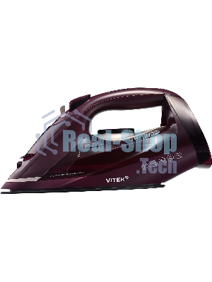 Утюг Vitek VT-IRN1204 бордовый, 2400 Вт, 23 г/мин, 150 г/мин, 450 мл