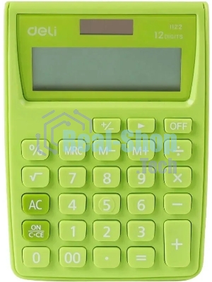 Калькулятор настольный Deli E1122/GRN зеленый 12-разр.
