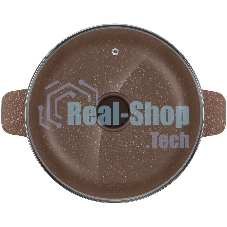 Кастрюля Maunfeld CARMEL MF26CRM01CR, 26 см, 5 л из литого алюминия со стеклянной крышкой