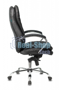 Кресло руководителя Бюрократ T-9950/BLACK черный, кожа, крестовина хром