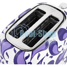 Тостер Kitfort КТ-6863 1080Вт белый/фиолетовый