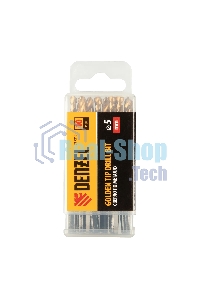 Сверло по металлу Denzel 5 мм, HSS-Tin, Golden Tip, 10 шт.